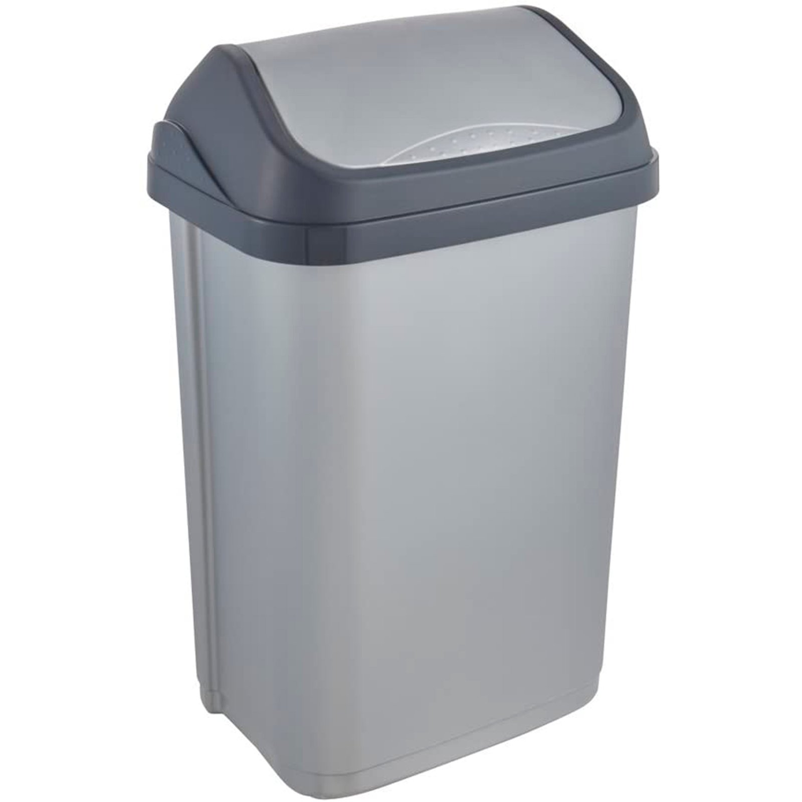 Keeeper Cubo De Basura Con Tapa Basculante, 25 L Plateado, Gama Swantje
