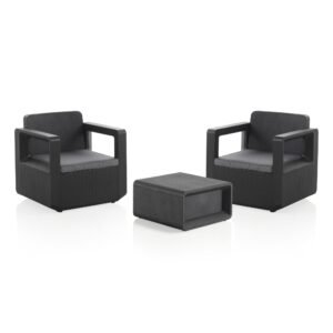 Conjunto muebles de jardin venus tete a tete grafito