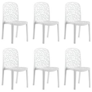 Set 6 sillas flora blanca