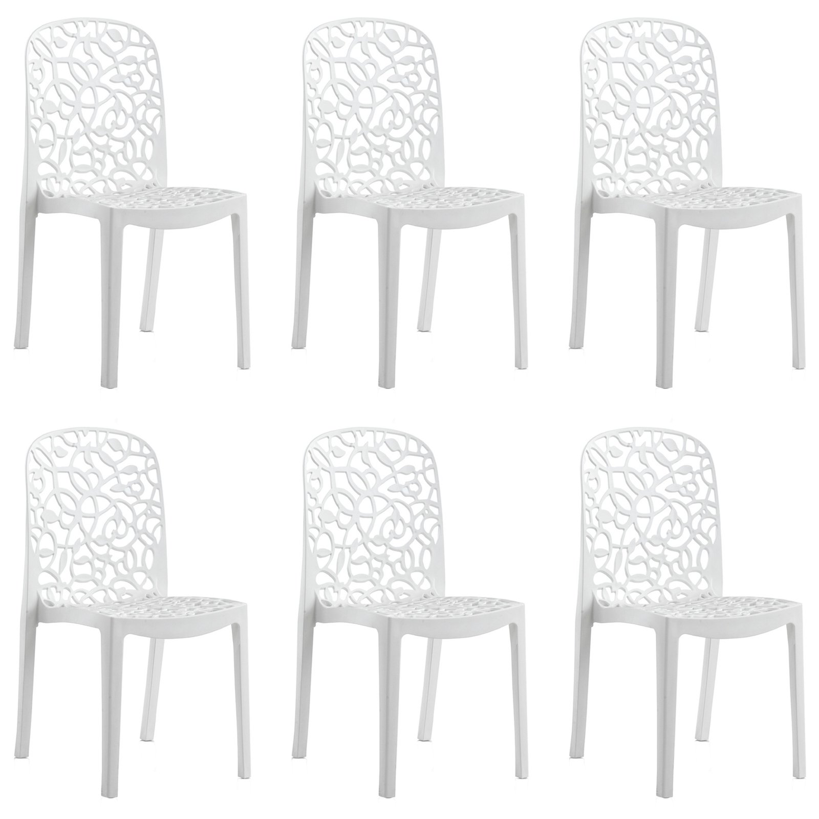 Set 6 sillas flora blanca