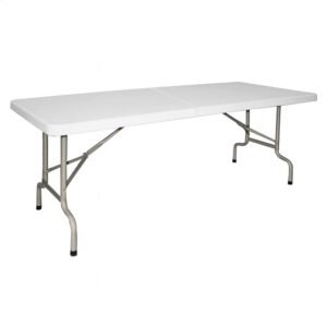 WELL HOME - Mesa maleta plegable de estructura metalica 180cm x 75cm x 74cm