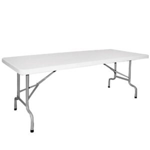 WELL HOME - Mesa plegable polietileno de estructura metalica 200cm x 90cm x 75cm