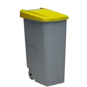 Well Home Contenedor Reciclo 85 Litros Cerrado, Amarillo, 76X57X42 Cm