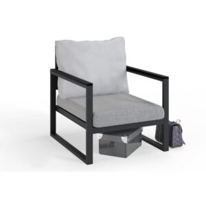 Sillon de jardin Antracita-Gris