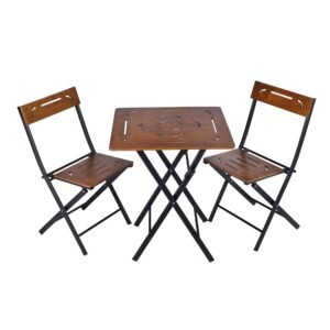 Set de Mesa y Sillas de Jardin MDF (3 Piezas)