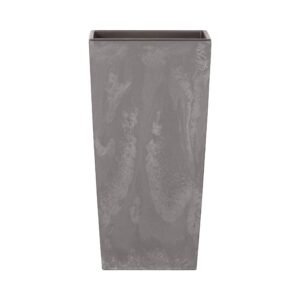 Prosperplast - Maceta alta 49 L Urbi Square Effect de plastico CON deposito en color Gris claro, 61 (alto) x 32,5 (ancho) x 32,5 (profundo) cms