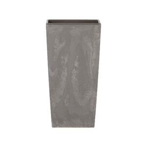 Prosperplast - Maceta URBI SQUARE BETON EFFECT 7,2L., Con deposito, dimensiones (mm) 170x170x325, color Marengo
