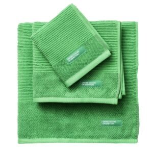 Benetton - Set 3Pcs Toallas De Bano (30X50 + 50X90 + 70X140Cm) 450Gsm 100% Algodon Verde