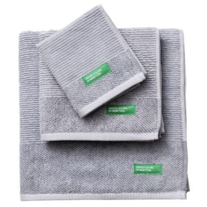 Benetton - Set 3Pcs Toallas De Bano (30X50 + 50X90 + 70X140Cm) 450Gsm 100% Algodon Gris
