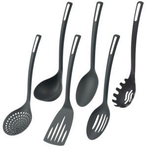 WellHome - Well Home Pack De 6 Utensilios Basicos De Cocina En Pbt De Color Negro