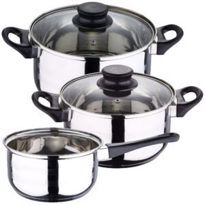 WellHome - Bateria De Cocina 5Pc Acero Inoxidable